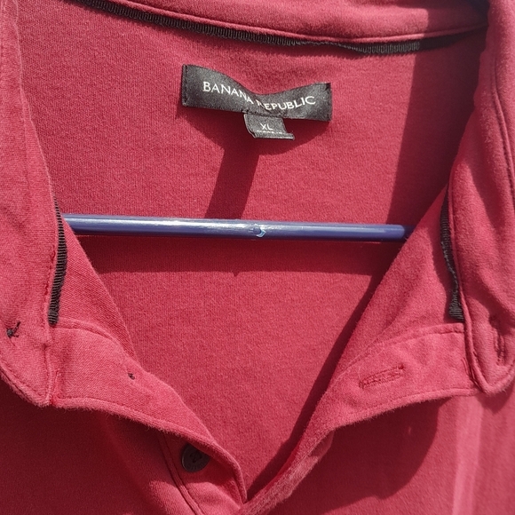 Banana Republic Red Polo Shirt XL - Picture 2 of 7
